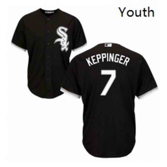 Youth Majestic Chicago White Sox 7 Jeff Keppinger Replica Black Alternate Home Cool Base MLB Jersey
